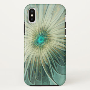 Abstract Sage Green Fantasy Flower Fractal Art iPhone X Case