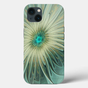 Abstract Sage Green Fantasy Flower Fractal Art iPhone 13 Case
