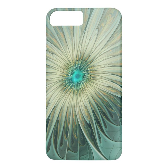 Abstract Sage Green Fantasy Flower Fractal Art Case-Mate iPhone Case (Back)