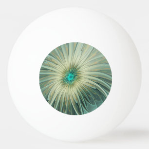 Abstract Sage Green Fantasy Flower Fractal Art Ping Pong Ball