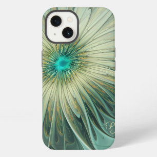 Abstract Sage Green Fantasy Flower Fractal Custom iPhone 13 Case