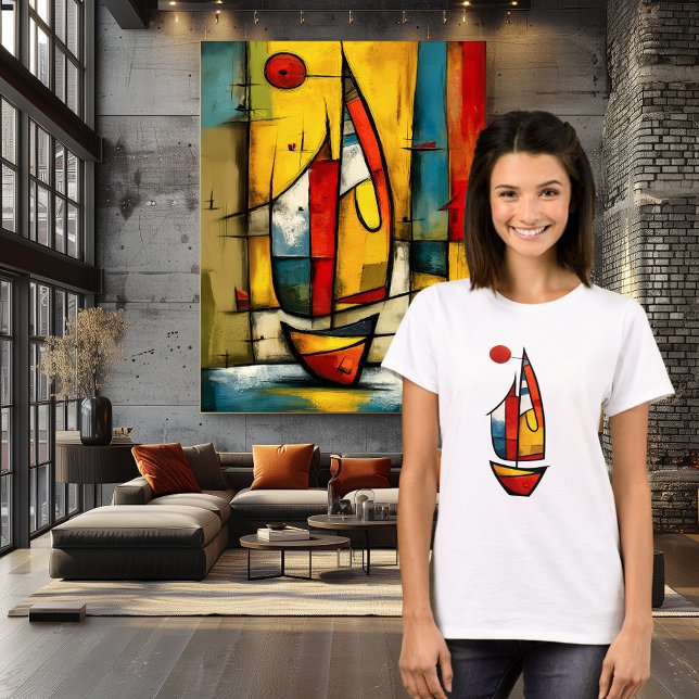 Abstract Sailboat | Expressionist Nautical Art  T-Shirt (Creator Uploaded)