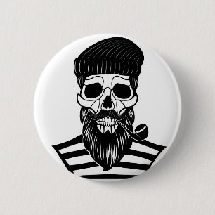 Abstract Sailor Skull Button