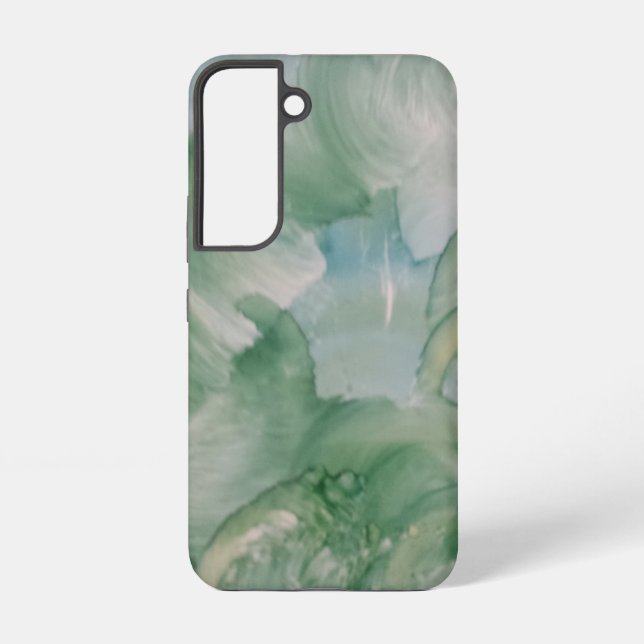 Abstract Samsung Phone Case - Soft Green Swirl (Back)
