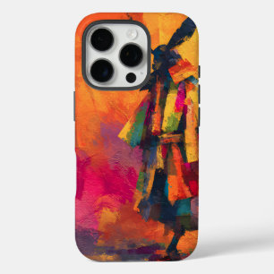Abstract Samurai Warrior Silhouette iPhone 16 Pro Case