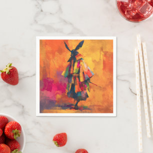 Abstract Samurai Warrior Silhouette Napkin