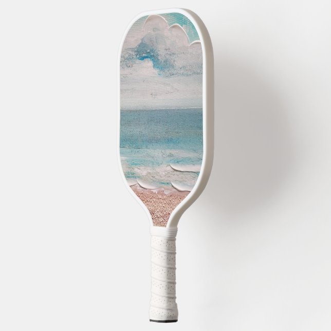 Abstract Sand And Ocean Pickleball Paddle (Left)
