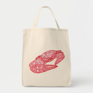 Abstract Sand Crab with red swirls, beach bag