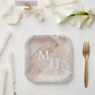 Abstract Sandstone Marbled Paper Plate