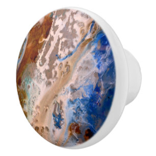 Abstract sandy beach pattern water foam pattern  ceramic knob