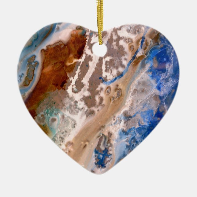 Abstract sandy beach pattern water foam pattern  ceramic tree decoration (Front)