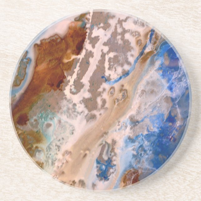 Abstract sandy beach pattern water foam pattern  coaster (Front)