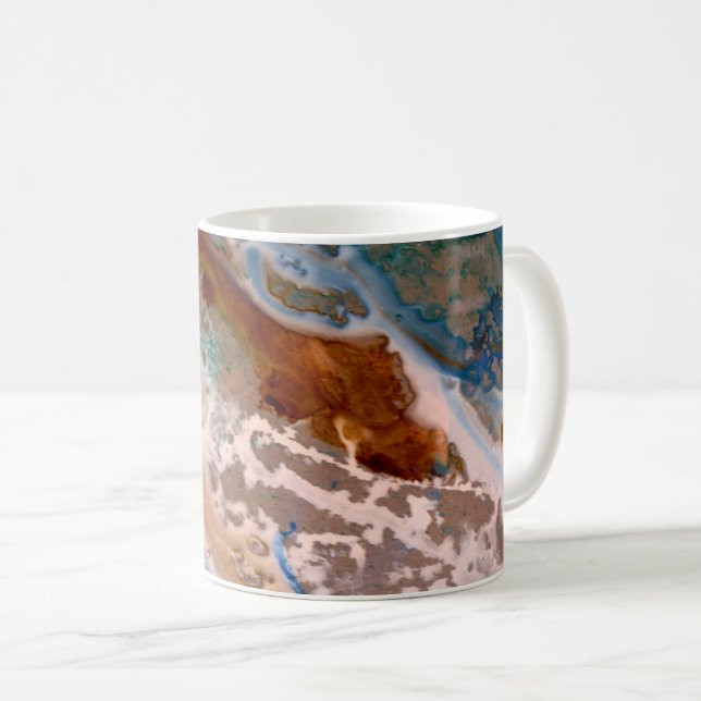 Abstract sandy beach pattern water foam pattern  coffee mug (Front Right)