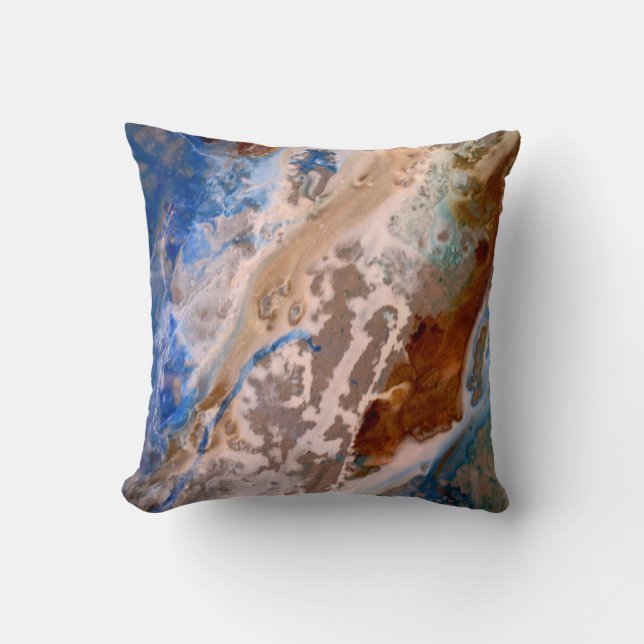 Abstract sandy beach pattern water foam pattern  cushion (Front)