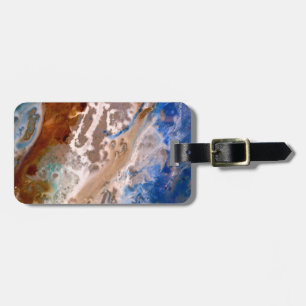 Abstract sandy beach pattern water foam pattern luggage tag