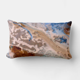 Abstract sandy beach pattern water foam pattern  lumbar cushion