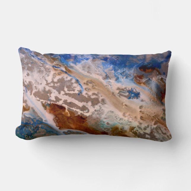 Abstract sandy beach pattern water foam pattern  lumbar cushion (Front)