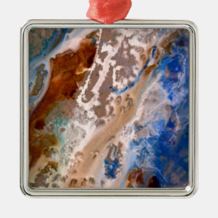 Abstract sandy beach pattern water foam pattern  metal tree decoration