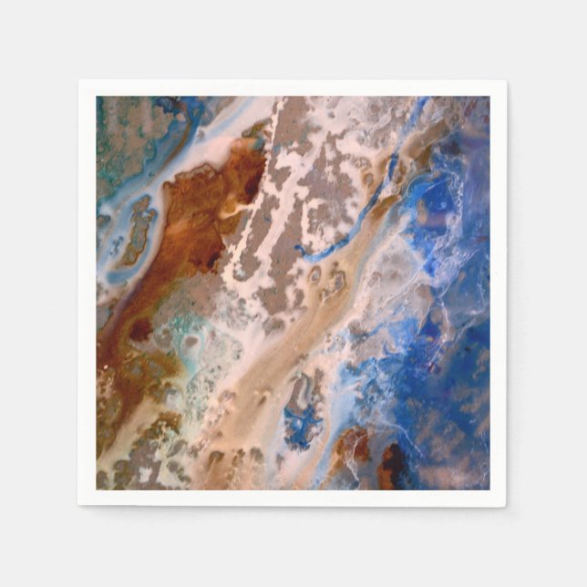 Abstract sandy beach pattern water foam pattern  napkin (Front)
