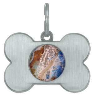 Abstract sandy beach pattern water foam pattern pet name tag