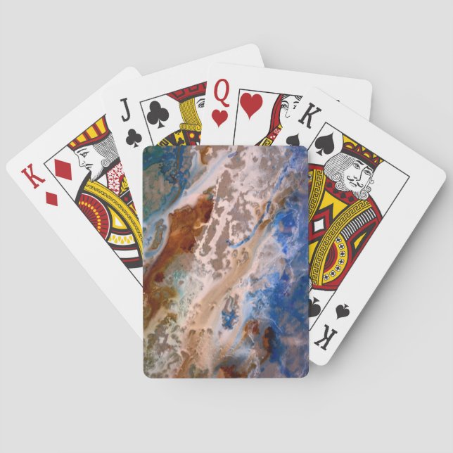 Abstract sandy beach pattern water foam pattern  playing cards (Back)