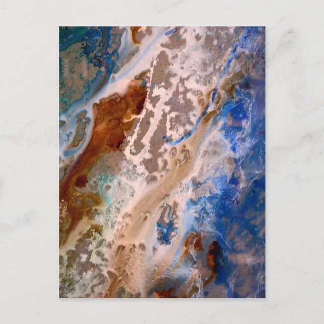 Abstract sandy beach pattern water foam pattern  postcard (Front)