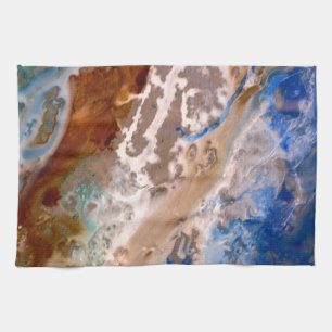 Abstract sandy beach pattern water foam pattern  tea towel