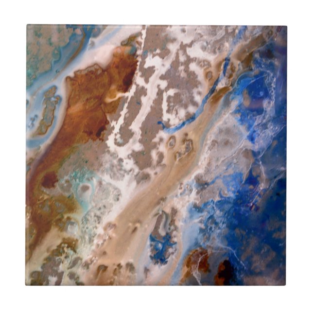 Abstract sandy beach pattern water foam pattern  tile (Front)