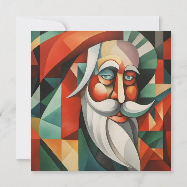 Abstract Santa Claus Holiday Card (Front)