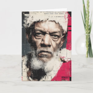 Abstract Santa Claus Portrait Holiday Card