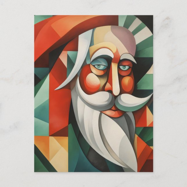 Abstract Santa Claus Postcard (Front)