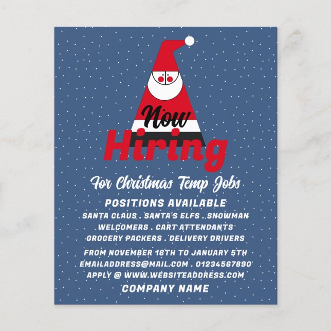 Abstract Santa, Seasonal Recruitment Advertising Flyer (Front)