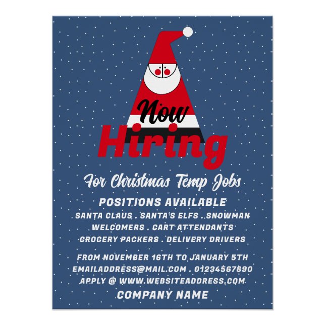 Abstract Santa, Seasonal Recruitment Advertising Poster (Front)
