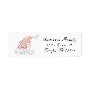 Abstract Santa's Hat Return address labels