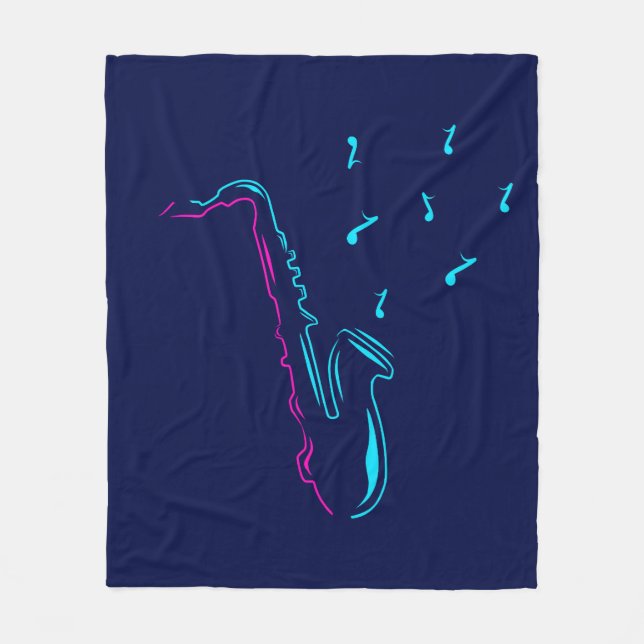Abstract Saxophone  Fleece Blanket (Front)