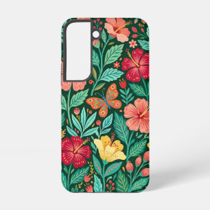 Abstract Scandi Hibiscus Butterflies Samsung Cases