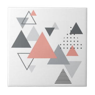 Abstract Scandinavian Geometric Design Tile