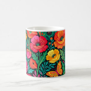 Abstract Scandinavian Poppies Coffee Mug