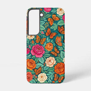 Abstract Scandinavian Roses Samsung Cases