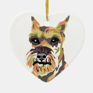 Abstract Schnauzer Ceramic Tree Decoration
