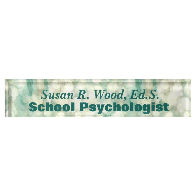 Abstract School Psychologist Custom Nameplate (Front)