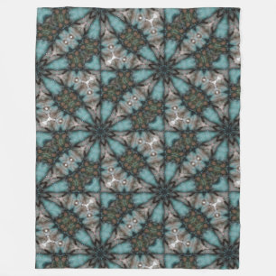 Abstract Sci-fi Turquoise Star Windmill  Fleece Blanket