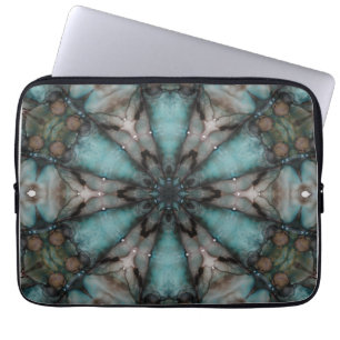 Abstract Sci-fi Turquoise Star Windmill Laptop Sleeve