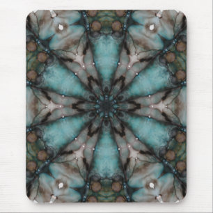 Abstract Sci-fi Turquoise Star Windmill Mouse Mat