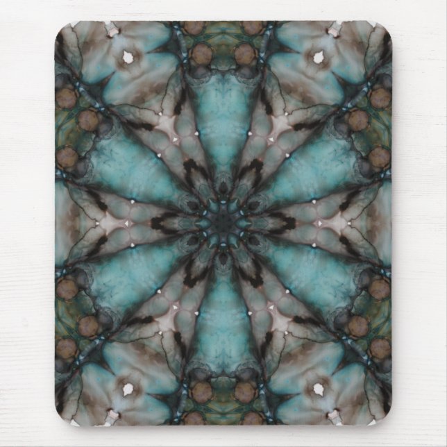 Abstract Sci-fi Turquoise Star Windmill   Mouse Mat (Front)