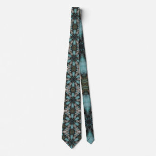 Abstract Sci-fi Turquoise Star Windmill Tie