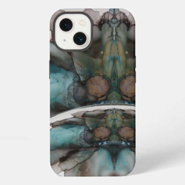 Abstract Scifi Landscape and Orb iPhone Case (Back)