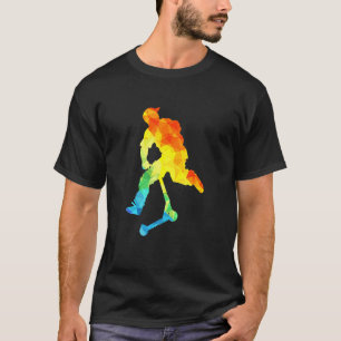 Abstract Scootering Polygon Tie Dye Scooter Stunt T-Shirt