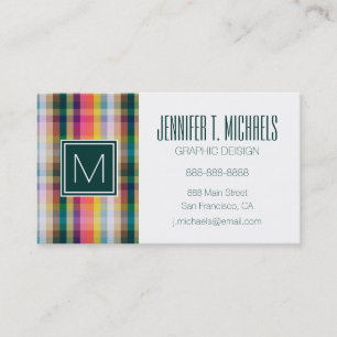 Abstract Scottish Plaid Business Card