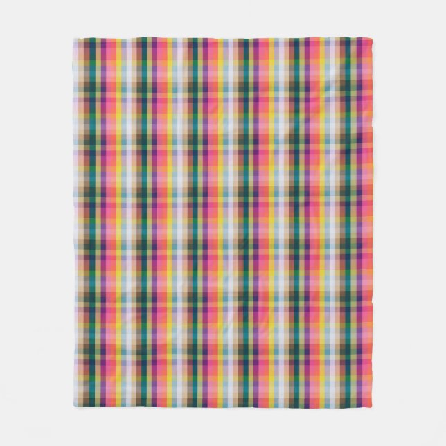 Abstract Scottish Plaid Fleece Blanket (Front)